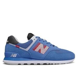 New Balance 574 Big Kids' Shoes Faded Cobalt Blue‎ Red GC574-PDA Size 13 Suede